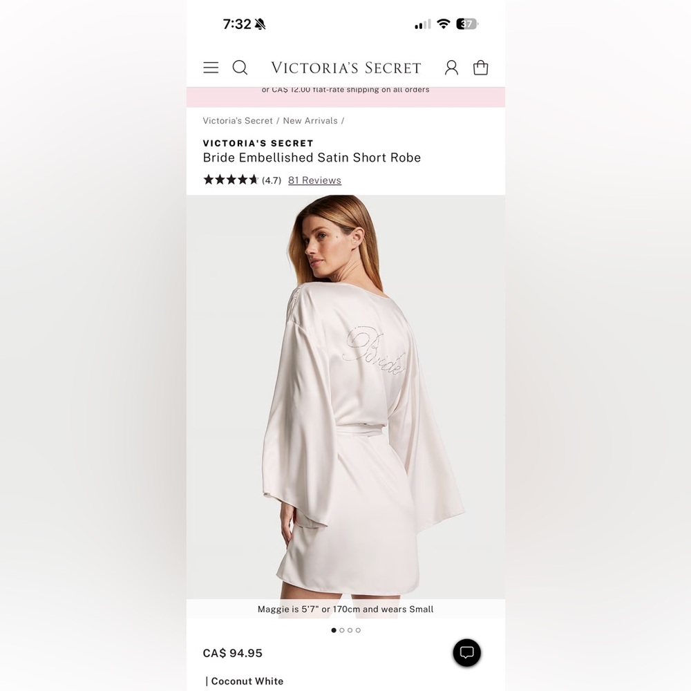 Victoria's Secret Cream Satin Bride robe - Picture 2 of 8